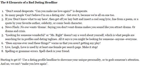 how to write a good headline for online dating